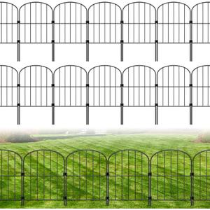 Decorative Garden Fence 25 Pack Animal Barrier Fence 27ft (L) x 24in (H) Rustproof Metal Wire Section Edging Fencing Panel for Outdoor Yard Landscape Patio, Arched