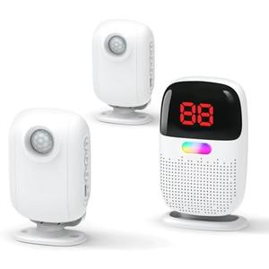 PILSAMAS Bed Alarms for Elderly Dementia Patients - Digital Sensor ID Display & Clip-On Caregiver Pager, Wirelss 1000ft Range, No Month Fee, Motion Sensors for Fall & Room Exit Alerts