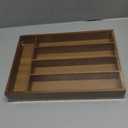 Besilord Silverware Organizer Kitchen Drawer Organizer Utensil Organizer Acacia Silverware Holder Cutlery Organizer in Drawer Flatware Organizer Tray(5 slots, Acacia
