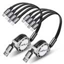 MINLU Multi Charging Cable 4A, 2Pack 4Ft Retractable Multi Fast Charger Cable, Multiple Charging Cord, 4 in 1 Multi USB Cable with Type C/Micro USB Ports for Cell Phones/IP/Galaxy/PS/Tablets/iPads