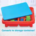 Toddler Sensory Kids Table with Lid | Sensory Bin | Kidoozie | Mega Block Compatible Lid | Indoor Outdoor Use , Red, G02521 17 x 12.5 x 11 inches