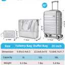 LARVENDER Carry on Luggage Sets 3 Piece, 20inch Suitcase Set, Glossy Silver