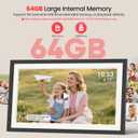 64GB Frameo 21.5" Digital Picture Frame Large 1920 x 1080 IPS FHD Touch Screen WiFi Electronic Photo Frames Share Moments from Phone Instantly Best Gifts for Parents and Grandparents Black Wood White