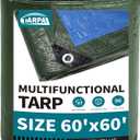 TARPAL 60x60 Feet Green Tarp Waterproof Multipurpose Protective Cover All Purpose Outdoor Poly Tarps Cover for Swimming Pool, Roof Waterproofing,Boat, car, Camping, firewood,Outdoor Furniture,etc