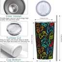 Yobvec Gaming Tumbler Cup with Lid and Straw, 20 Oz Stainless Steel Insulated Gamer Mug Gaming Accessories