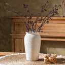 Rustic Farmhouse Flower Large Ceramic Vase, Vintage Pampas Grass Vase, White Modern Decorative Ceramic Flower Vase for Home Decor, Table, Living Room Decoration, Shelf Decor, Mantel, 9.8 Inch