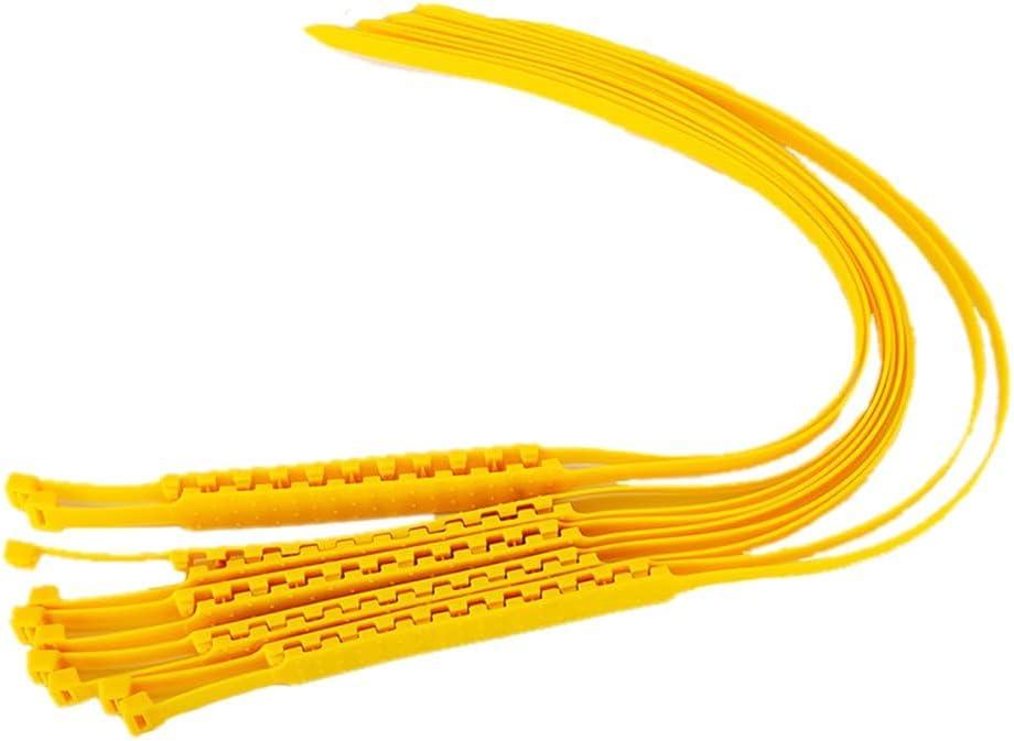 Emergency Anti Skid Tire Chains, 20pcs Universal Cable Belts Traction Tyres Auto Car Universal Fit Snow Safety Anti skid Tire Tyer Chains Thickened Tendons (Yellow)