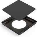 Square Pie Pan Nonstick Tart Pan With Removable Bottom Heavy Duty Carbon Steel Fluted Quiche Pan Tart Mold for Baking Mousse Cakes Dessert,8.2 x 1-Inch