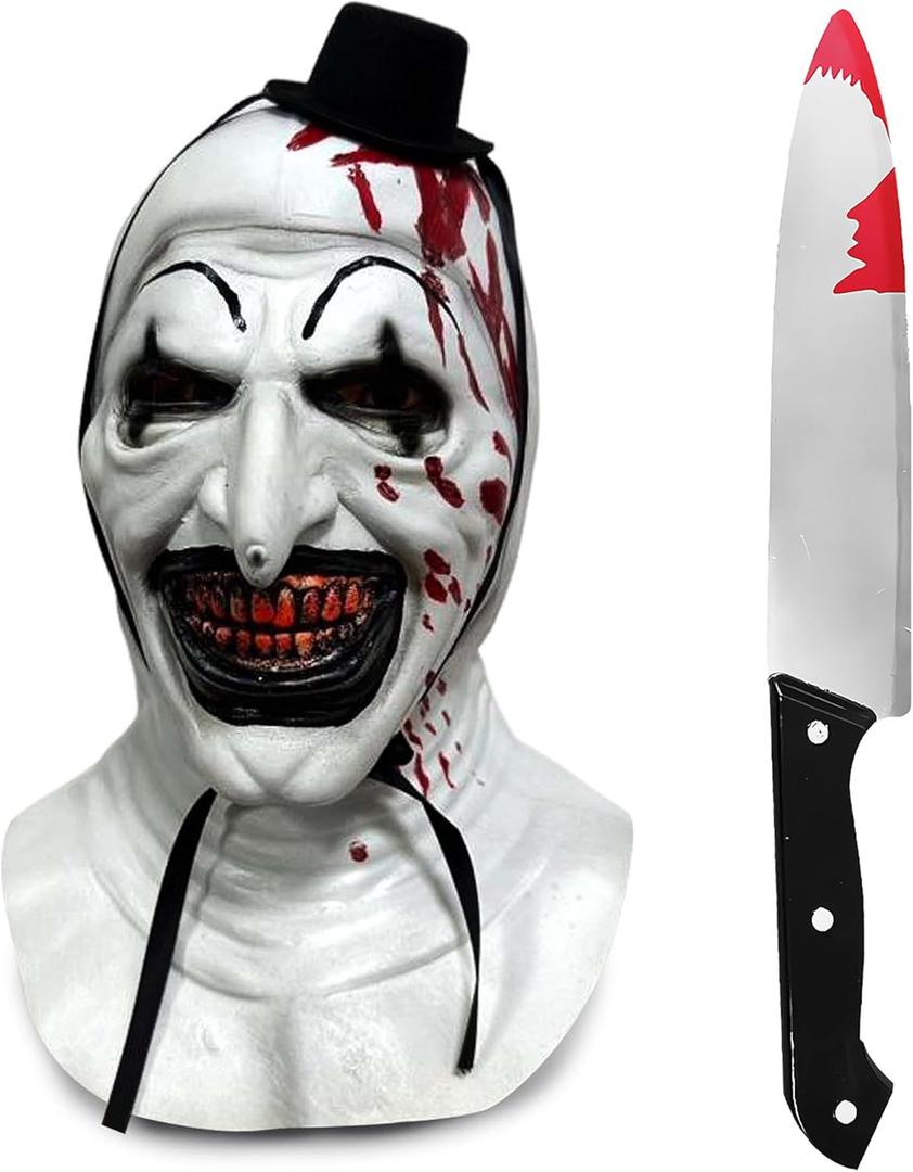 Scary Clown Mask Bloody Killer Halloween Masks Horror Cosplay Costume Props for Adults