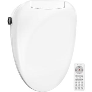 Bidet Toilet Seat Elongated,Electric Heated Bidet with Warm Water,Dryer,Remote Control & Multiple Spray Modes,Self-Clean Nozzle,Anti-Yellowing Material,for Women,Men,Pregnant & Elderly