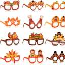 Fall Thanksgiving Party favors, 24 Pack Turkey Thanksgivings Glasses Photo Props Holiday Eyeglasses Frames Thanksgiving Accessories Gifts for Adult Fall Thanksgiving Harvest Party Decorations
