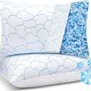 Cooling Pillows Queen Size Set of 2, Shredded Memory Foam Pillows for Sleeping 2 Pack, Soft Breathable Bamboo Cool Cold Bed Pillow Adjustable Firm Gel Pillow for Hot Side Back Stomach Sleepers