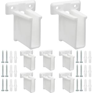 Uenhoy 12 Pcs Wire Shelf End Bracket, White Plastic Closet Shelves Brackets, Corner Support Bracket Wall Mount Shelf Brackets with Fasteners