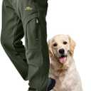 Toomett Men's hiking Snow Pants Skiing Winter Insulated Fleece lined Outdoor Water Repellent camping, walking, fishing (Green, 32)
