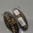 ExcelMark No Soliciting Sign for House or Business  Durable Indoor/Outdoor Sign  Easily Attach to Front Door - UV and Weather Resistant (Small - 2"x 5", Black with Gold Letters)