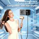 220V to 110V Voltage Converter US to Europe for Hair Dryer with Fast Charging 2 USB A & 2 USB C, Power Converter Adapter Combo International Adapter European Travel Converter C G A I (Black)