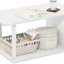 Furinno Basic Coffee Table, 2-Tier Modern Coffee Table with Open Shelf, Easy Assembly Side Table, for Living Room, Bedroom, Home Office, White