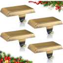 Zhengmy Christmas Stocking Holders for Mantle Weighted Stocking Holder Fireplace Hangers for Xmas Holiday Party Decoration(Stainless Steel,Bronze,2 Pcs)