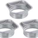 PATIKIL 6 Inch Duct Connector Flange, 3 Pcs Metal Straight Pipe Flange Square to Round Interface Air Duct for Heating Cooling Ventilation HVAC System