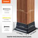 4" x 4" Post Base, 4 Pcs Post Brackets Inner Size 3.9"x3.9" Wood Fence Post Anchor Heavy Duty Powder-Coated Steel Post Bracket for Wood Deck Porch Railing Pergola Mailbox Support (4 Pcs)