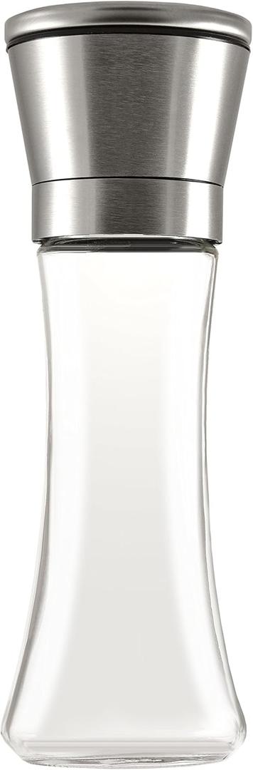 Mason Mills Stainless Steel Salt and Pepper Grinder - Single Glass and Stainless Steel Mill - Large Capacity Shaker - Top Loading Design