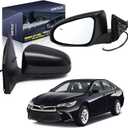 Driver Side Power Door Mirror Compatible with Toyota Corolla 2014 2015 2016 2017 2018 2019, With Heated Manual Folding W/o Turn Signal Light Black 5 Pin