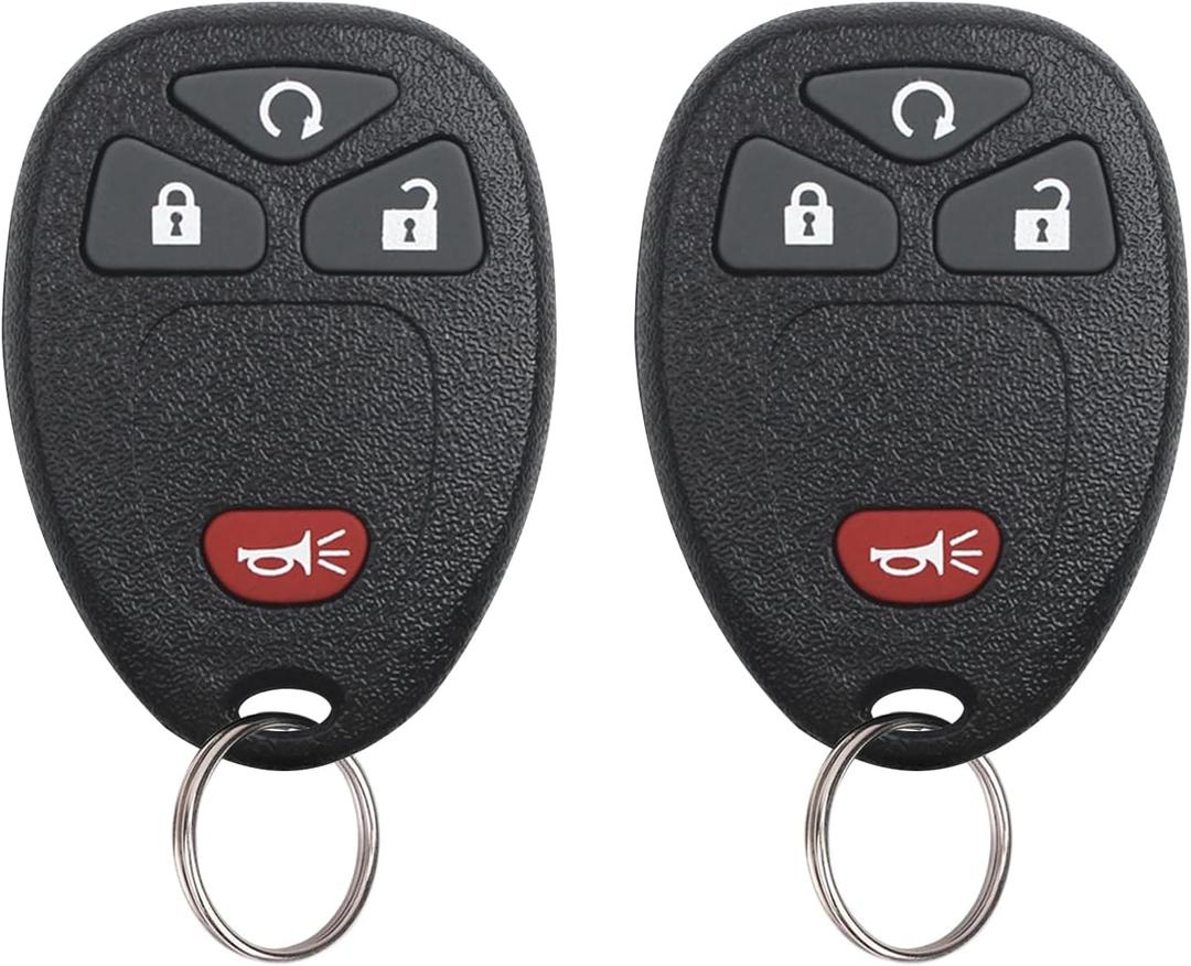 Key Fob Keyless Entry Remote Replacement for Chevy Silverado Avalanche Equinox Express Traverse GMC Yukon Sierra 1500 2500 3500 HD Acadia Savana Buick Enclave 2007 2008 2009 2010 2011 2012 2013 (4 Buttons)