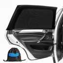 Car Window Shades(2 Pack)-Side Window Sun Shades, UV Protection Breathable Spandex Baby Window Covers for Camping, Universal Fit Most of Cars, Protect Privacy for Family (27.2"x39.8") Black