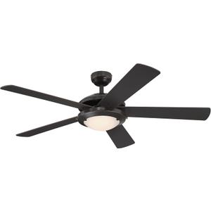 Westinghouse 7307200 Comet, Transitional Dimmable LED Ceiling Fan with Light, 52 Inch, Espresso Finish, Frosted Glass