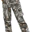 Unisex Camo Cargo Pants, Multi Pockets Raw Edge Oversized Straight Zipper Wide Legs Streetwear for Hip Hop Men Women (XL)