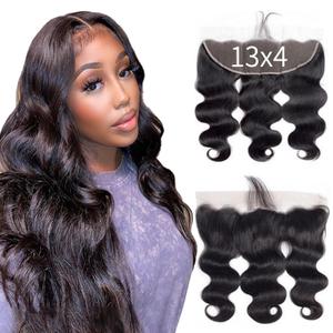 13x4 HD Lace Frontal Only,12A Unprocessed Virgin Body Wave Human Hair Frontal 0.10mm Ultra Thin Invisible Lace Natural Black (12 Inch, Body Wave)