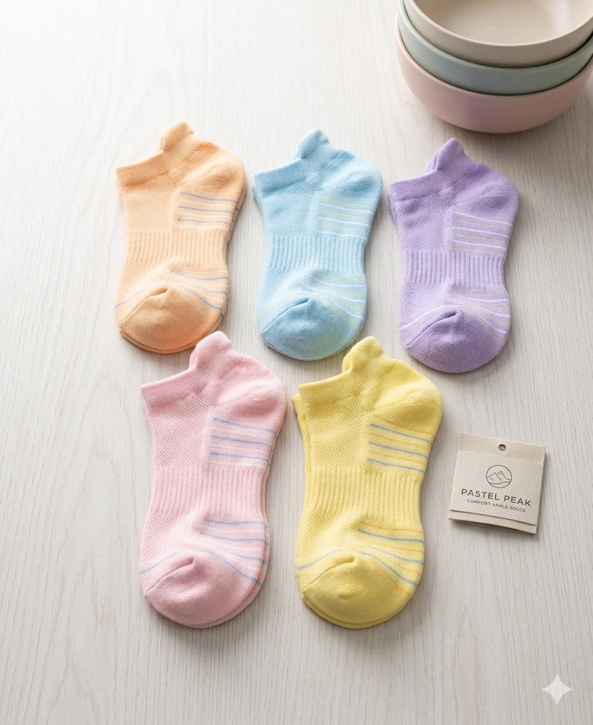 cuangya Ankle Socks Women Athletic No Show Socks Running Hiking Cushioned 5-Pairs