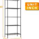 14" D24" W60" H Wire Shelving Unit Metal Commercial Shelf with 5 Tier Layer Rack Strong Steel for Restaurant Garage Pantry Kitchen Garage Black, 24L14W60H