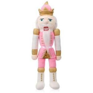 Soulchen 16 Inch Christmas Nutcracker Stuffed Toy Plush Nutcracker Doll Soldier Figure Xmas Stuffed Animals for Holiday Party Gifts Decor Table Centerpieces (King,Pink)