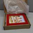 KSROECUD 5x7 Velvet Picture Frame, Red Photo Frames with Modern Simple Metallic Gold Border, HD Real Glass Horizontal & Vertical Display for Tabletop and Wall Collage Decor (2 Pack)