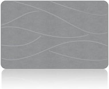 Veeloim Stone Bath Mat Diatomaceous Earth Shower Mat Non-Slip Super Absorbent Diatomite Stone Bath Mats for Bathroom Floor Quick Drying Natural Easy to Clean(23.6''×15.4" Gray)