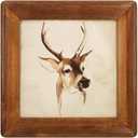 8x8 Picture Frames, Rustic Wooden Square Photo Frame with Real Glass Front,Wall and Tabletop (Brown)