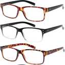 Kerecsen Reading Glasses 5 Pairs Quality Readers Spring Hinge Glasses for Reading for Men and Women (5 Mix Color, 2.75, x)