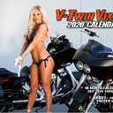 2026 V-Twin Vixens Motorcycle Deluxe Wall Calendar, with Free Poster, 2025-2026, 17x28" On Wall