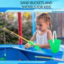 32 Packs Beach Sand Bucket and Shovel Set Include 16 Pcs Plastic Sand Pail and 16 Pcs Sand Shovels for Summer Beach Sandbox Fishing Pool Party