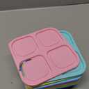 Canfanni 4 Pcs Snack Box Containers Set, Reusable 4 Compartment Lunchable Container with 2Pcs Sauce Containers, Stackable BPA-Free Bento Box for School, Work, Travel (4 Color)