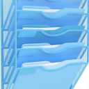 Kuntine.B Wall File Organizer Office Hanging Magazine Holder Wall File Organizer for Office Home (Blue, 5 Tier)
