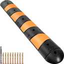 VEVOR Rubber Speed Bump, 1 Pack 2 Channel Speed Bump Hump, 72" Long Modular Speed Bump Rated 22000 LBS Loading, 72.8 x 12.2 x 2.2 Garage Speed Bump for Asphalt Concrete Gravel Driveway with 2 End Cap