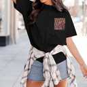 Women Sequined Splicing Short Sleeve T-Shirt Fashion Sparkle Sequin Party Tops Glitter Summer Beach Vacation Tee Shirt (Black, M)