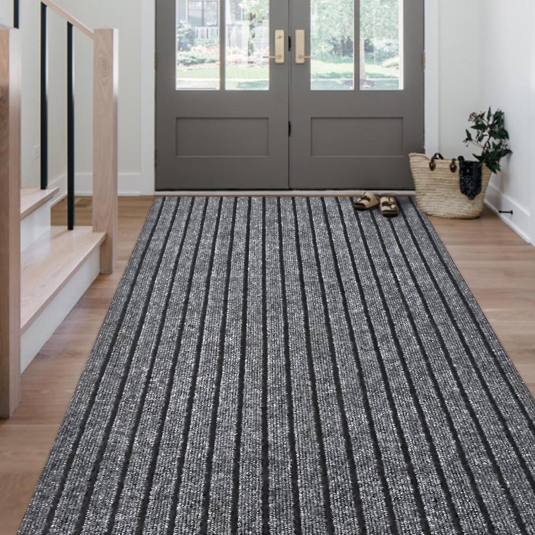 Outdoor/Indoor 2ft x 6ft Runner Rug, Hallway Custom Sizes Non-Slip Rubber Backing Area Runner Rugs Waterproof Carpet Rugs for Kitchen Entryway Balcony Garage Stair Laundry