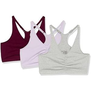 Fruit of the Loom Women's Adjustable Shirred Front Racerback Sports Bra, Multi Pack Option 34