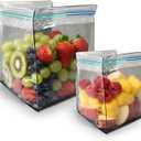 Ziplock Bag Holder, 2 Pack Acrylic Baggy Rack Holder for Food Prep Bag, Food Storage Bag Stand, Freezer Bag Stand, Hands-Free Food Storage Bag Stand for Quart & Gallon Sizes (Gray)