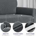 ZNSAYOTX Super Stretch Chair Slipcover Universal Sofa Chair Covers for Living Room Dogs Pet Furniture Protector Spandex Armchair Slipcovers with Anti Slip Foam Sticks (Dark Grey, Chair)