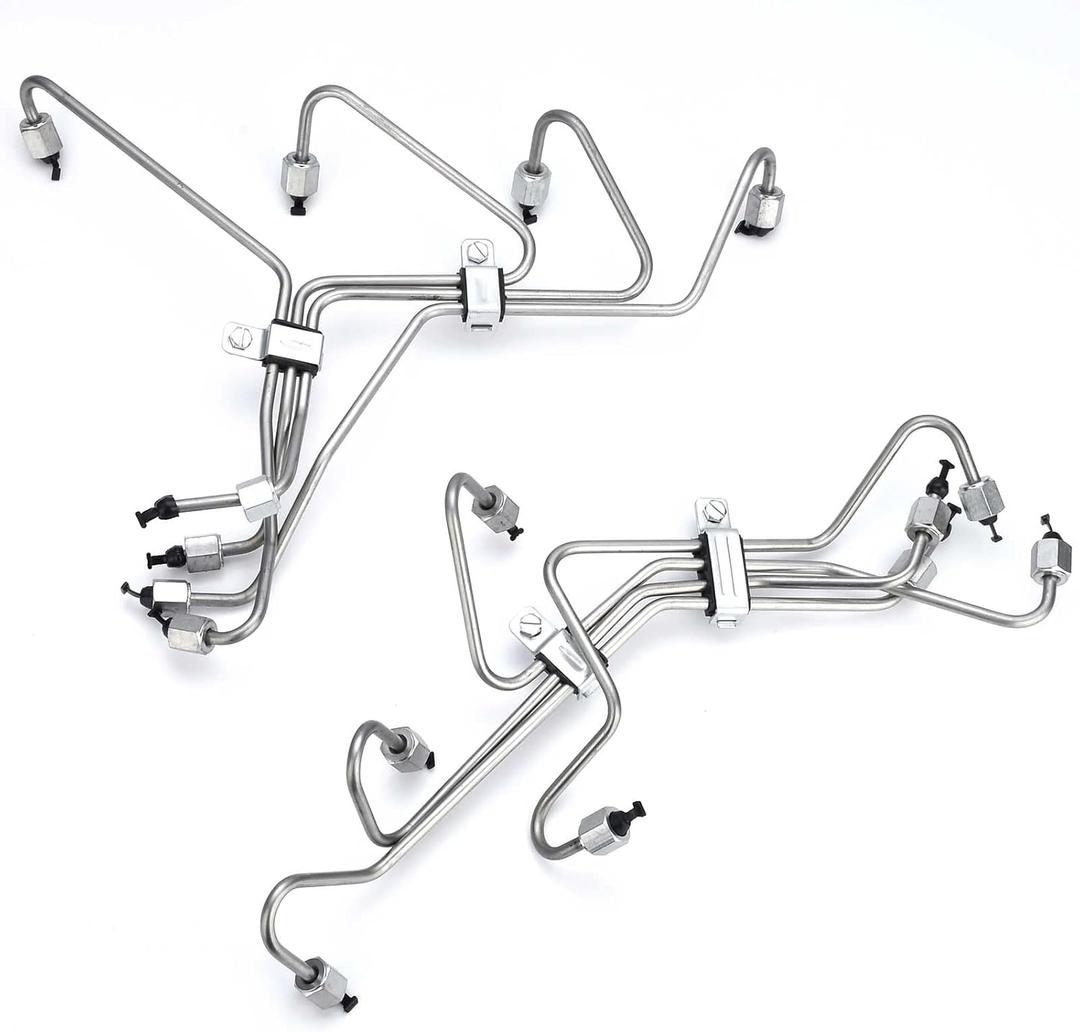 Nakuuly Fuel Injection Lines Set of 8 Compatible with 1983-1994 Ford F150 F250 F350 6.9L 7.3L IDI Diesel Fuel Injector Hard Lines