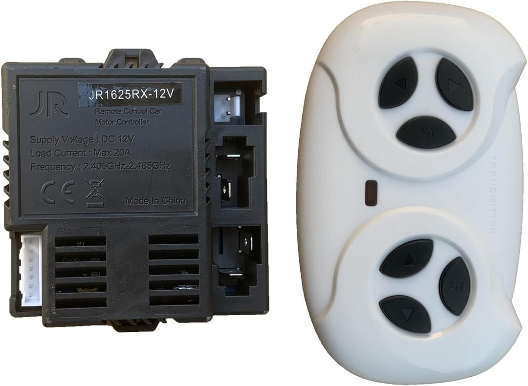 JR1625RX-12V 2.4G Remote Control and Receiver, for Kids Ride On Toys, 12V Control Box Motherboard Accessories Ride On Car Replacement Parts